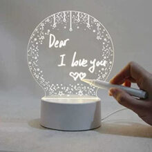 Acrylic Writing Mirror with Pen & Light with box