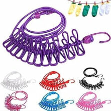 Unique Cloth Drying Rope with 12 Metal Clip heavy quality