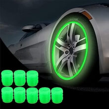 Universal Fluorescent Tyre Valve Caps for Cars & Bikes set of 4