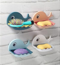 Fish shape double layer adhesive wall mounted soap bar