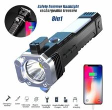 Amazing rechargeable torch flash light with hammer multi purpose use