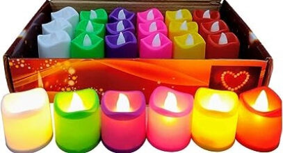 Flameless & Smokeless Colorful Led Candles Set of 24