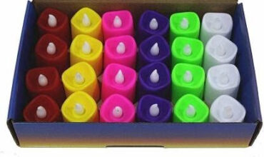 Flameless & Smokeless Colorful Led Candles Set of 24