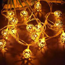Fancy Metal Star Golden Ball Lights for Decoration Premium Quality
