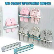 Wall Mounted Folding Slippers Rack Shoes Stand
