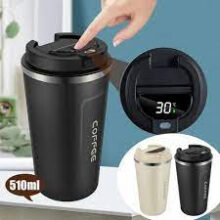 Stainless Steel Vacuum With Temperature Display Insulated Hot & Cold Mug (set of 10)