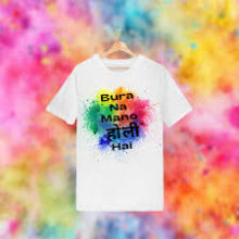 Holi Festival T Shirt with Print Large Size