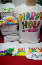 Holi Festival T Shirt with Print Large Size Set of 100