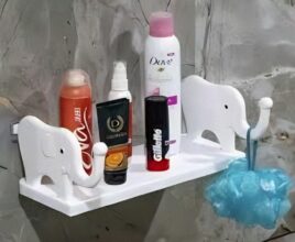 Multifunction Elephant Shaped Storage Shelf No-Punching