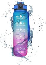 Portable Motivational Sport Water bottle with Time Marker 900ML