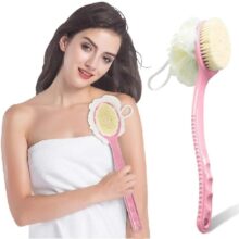 Bath Brush with 2-in-1 Bristles and Loofah