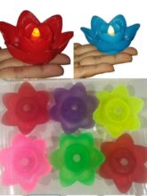 Lotus shape water sensor diya set of 6
