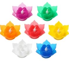Lotus Shape Water sensor diya Big Size set of 6