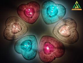 Heart ❤️ shape Transperant water Sensor Diya Set of 6