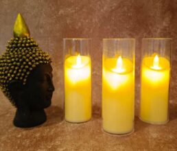 Flameless Led Candle with Glass Imported Quality