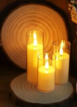 Flameless Led Candle with Glass Imported Quality