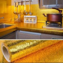 Golden Oil Proof Heat Resistant Self Adhesive Aluminum Foil Paper