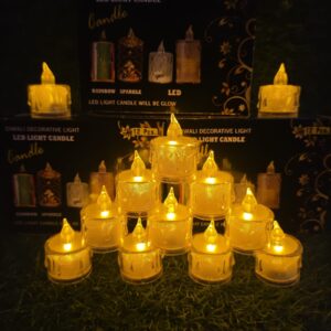 Crystal Led Tea Light Candle Set of 12